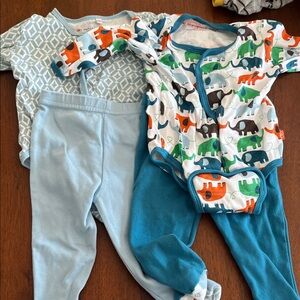 Magnificent Baby Blue, Teal, Green and Orange Elephant Matching Set